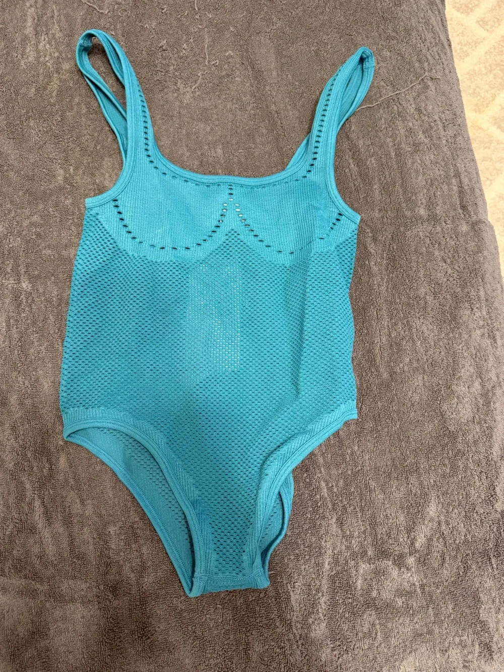Zara Teal Seamless Knit Tank bodysuit